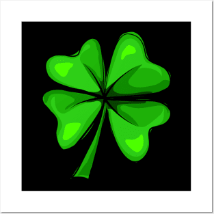 Four Leaf Clover Shamrock Happy St Patrick's Day Men Women Posters and Art